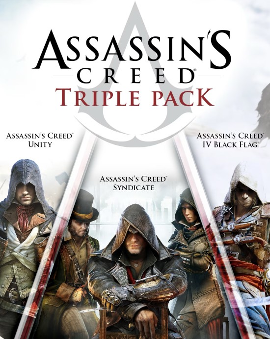 ASSASSINS CREED TRIPPLE PACK BLACK FLAG, UNITY, SYNDICATE PS4