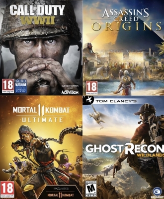 DIGITAL PS GAMES BUNDLE PS5 (COD WW2 + AC ORIGINS + MK 11 ULTIMATE + GHOST RECON WILDLANDS)