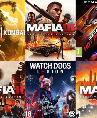 DIGITAL PS GAMES BUNDLE PS4 (MK 11 + MAFIA 1 + NFS HOT PURSUIT + MAFIA 2 + WATCH DOGS LEGION + MAFIA 3)