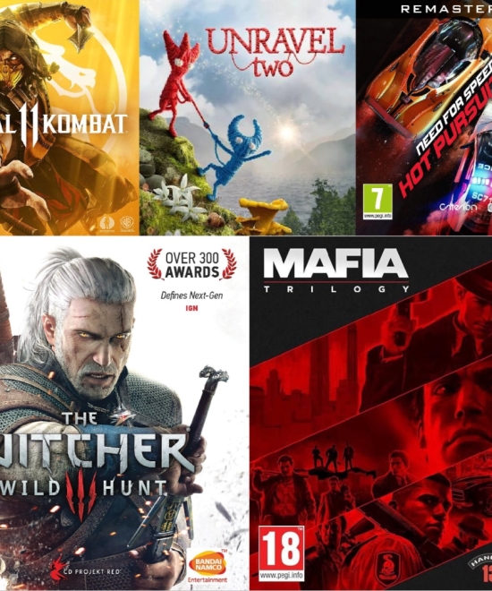 DIGITAL PS GAMES BUNDLE PS4 ( MAFIA 1, 2, 3, MK 11, WITCHER 3, NFS HOT PURSUIT, UNRAVEL TWO)