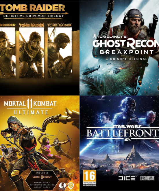 DIGITAL PS GAMES BUNDLE PS5 ( TOMB RAIDER 3 GAMES, GHOST RECON, MK 11 ULTIMATE, SW BATTLEFRONT)